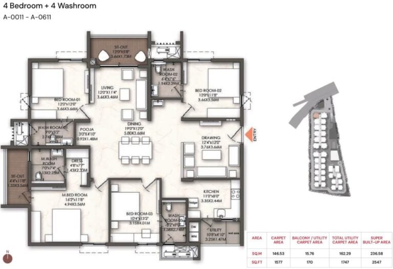 4BHK 2547 - Brigade Enclave Moti Nagar