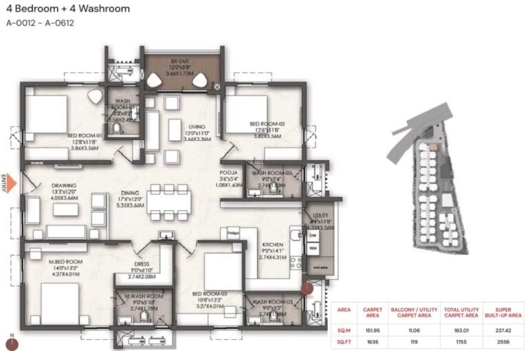 4BHK 2556 - Brigade Enclave Moti Nagar