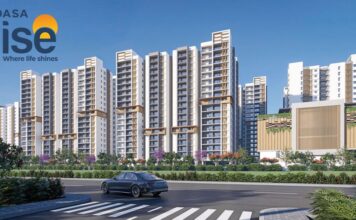 Tridasa Rise Apartments in Nallagandala, Gachibowli, Hyderabad Details | Reviews | Price | Floor Plan | Photos | Master Plan | Brochure | Amenities | Location Main Elevation - Tridasa Rise Nallagandla