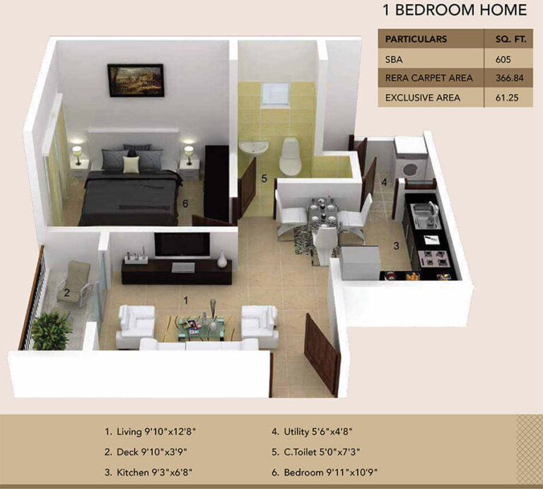 1bhk 605 ramky fortuna whitefield