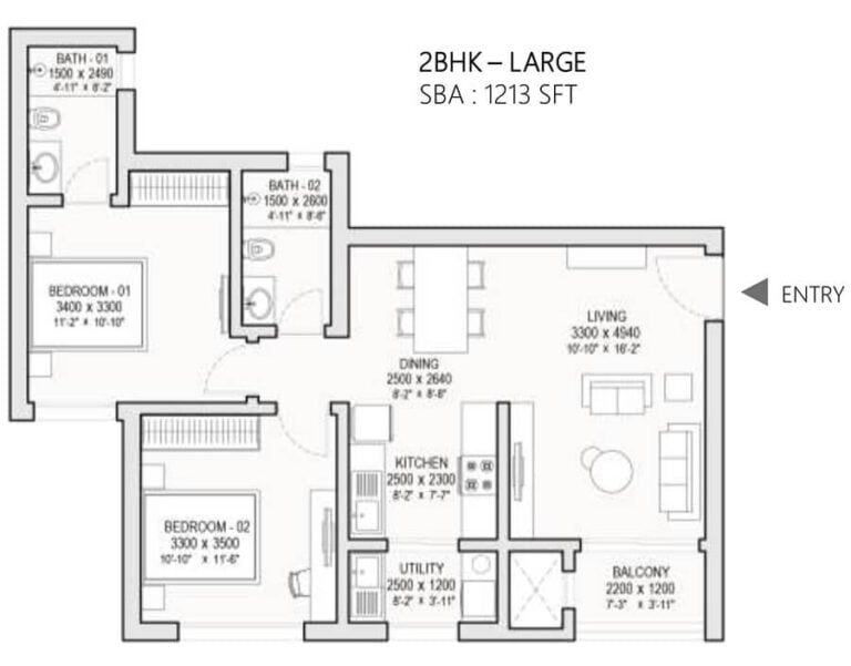 2BHK 1213 - Sobha One World Sobha Hoskote Township