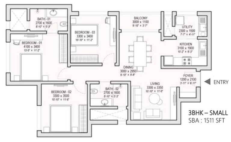 3BHK 1511 - Sobha One World Sobha Hoskote Township