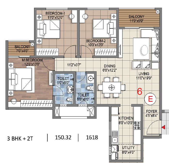 3bhk 1618 sattva songbird phase 2
