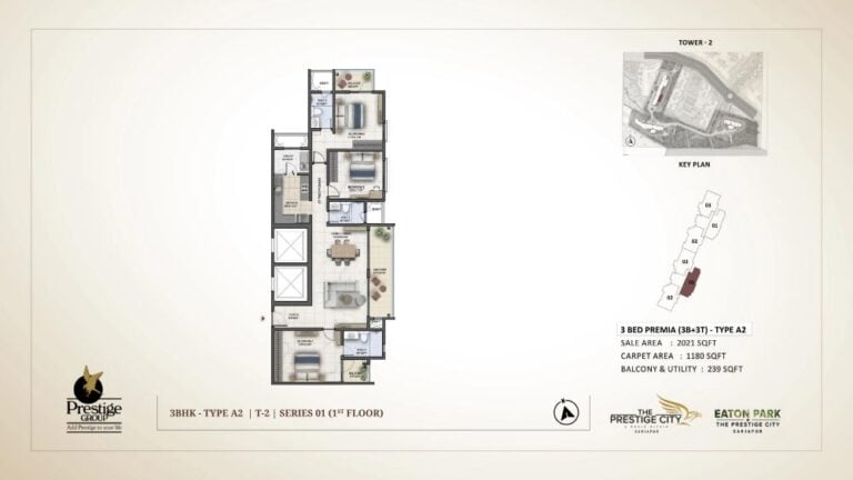 3bhk premia 2021 prestige eaton park at prestige city
