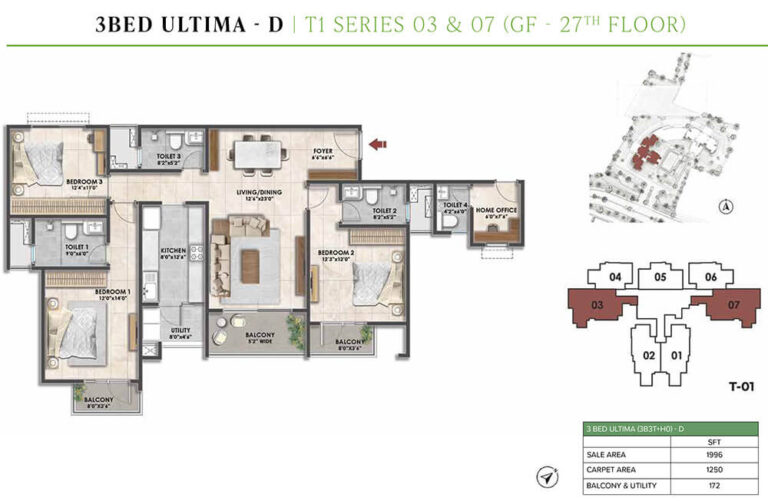 3BHK Ultima 1996 - Prestige Fernvale At Prestige City Sarjapur