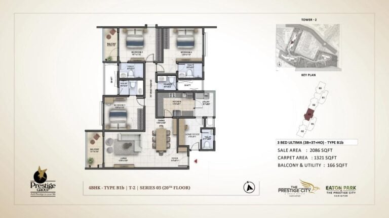 3bhk ultima 2086 prestige eaton park at prestige city