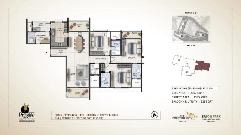 3bhk ultima 2233 prestige eaton park at prestige city