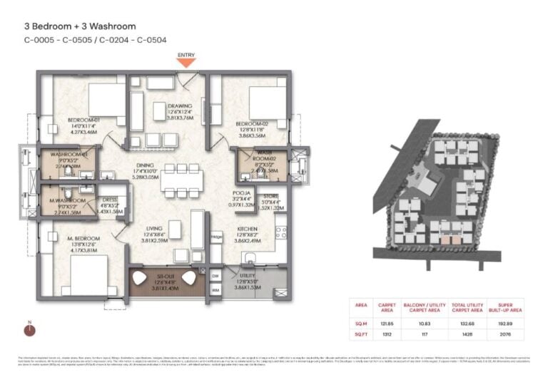 3BHK+3T 2076 - Brigade Manor Moti Nagar Hyderabad