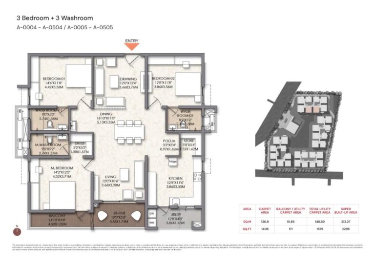 3BHK+3T 2296 - Brigade Manor Moti Nagar Hyderabad