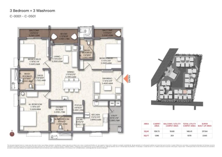 3BHK+3T 2345 - Brigade Manor Moti Nagar Hyderabad