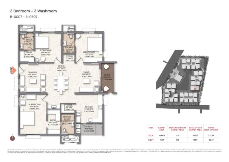 3BHK+3T 2447 - Brigade Manor Moti Nagar Hyderabad