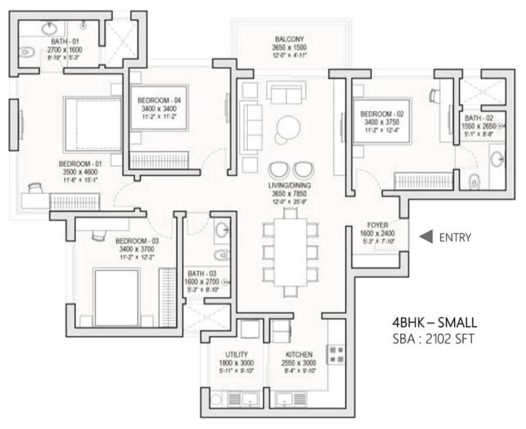 4BHK 2102 - Sobha One World Sobha Hoskote Township