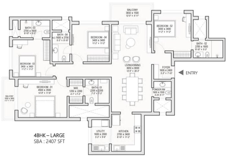 4BHK 2407 - Sobha One World Sobha Hoskote Township