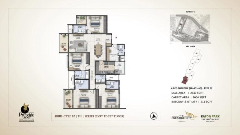 4bhk supreme 2539 prestige eaton park at prestige city
