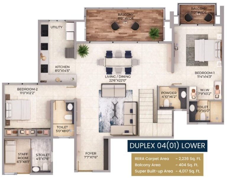 Duplex-Lower 4017 - Purva Northern Lights