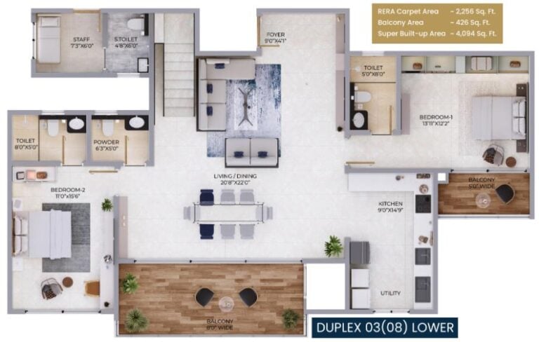 Duplex-Lower 4094 - Purva Northern Lights