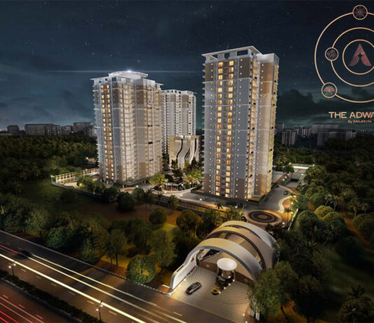 Sanjeevini Adwaith in Gunjur, Bangalore Details | Reviews | Price | Floor Plan | Photos | Master Plan | Brochure | Amenities | Location Main Elevation - Sanjeevini Adwaith Gunjur