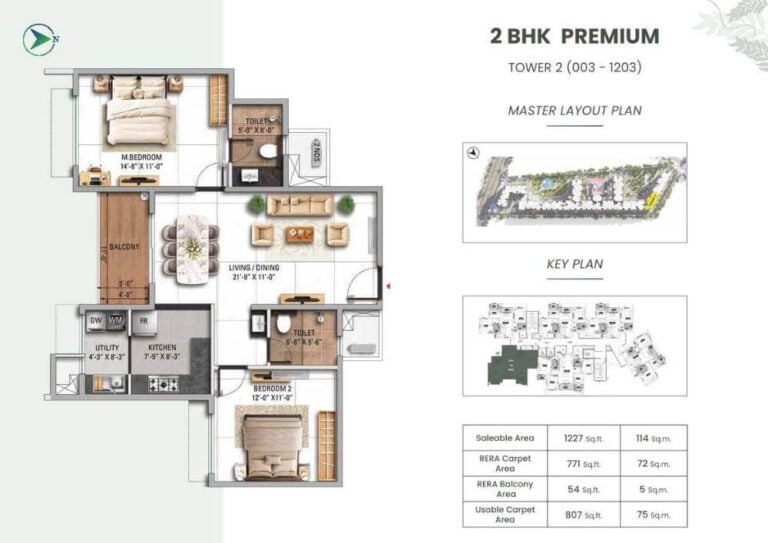 2bhk premium 1227 tvs emerald altura sathanur