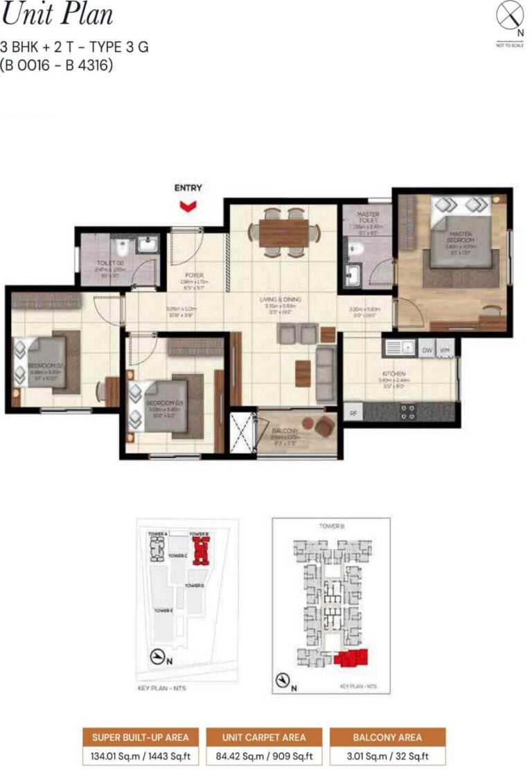 3bhk 1443 brigade belvedere budigere