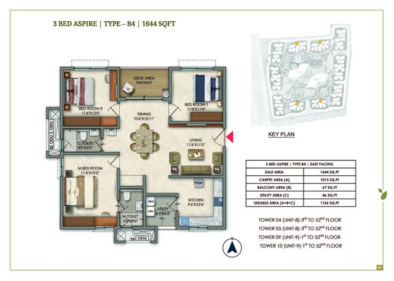 3bhk 1644 prestige golden grove tellapur