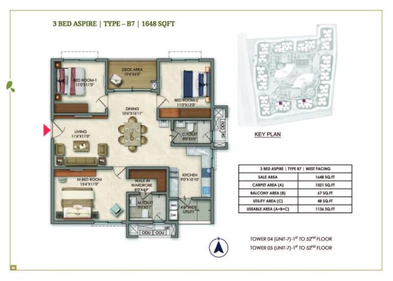 3bhk 1648 prestige golden grove tellapur