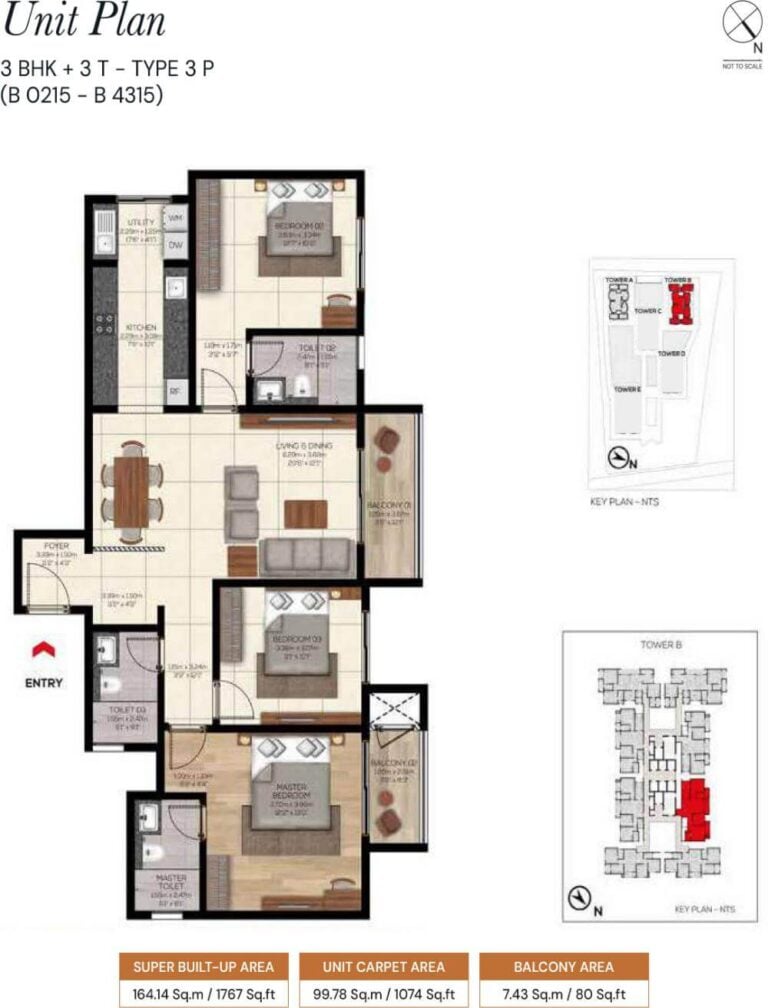 3bhk 1767 brigade belvedere budigere