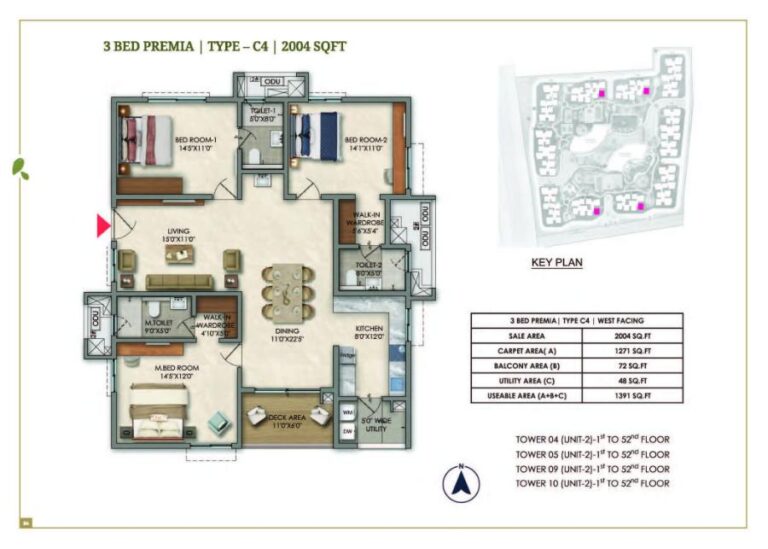 3bhk 2004 prestige golden grove tellapur