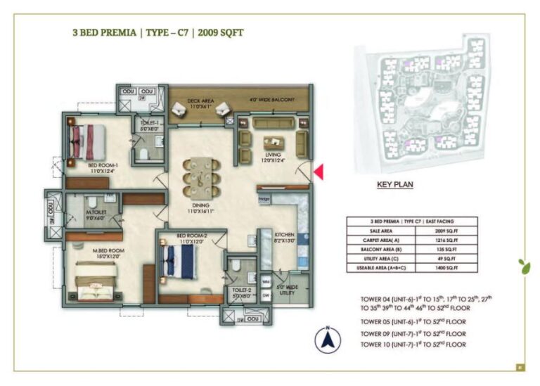 3bhk 2009 prestige golden grove tellapur