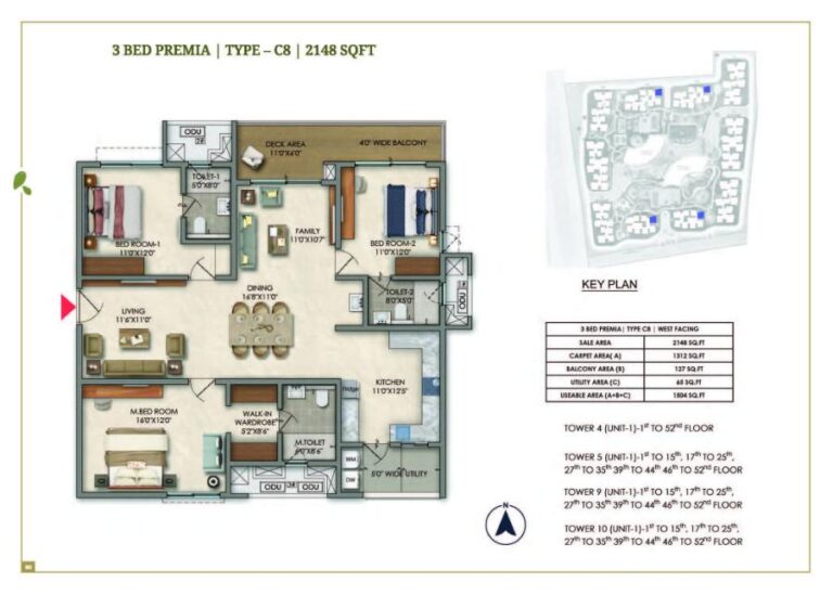 3bhk 2148 prestige golden grove tellapur