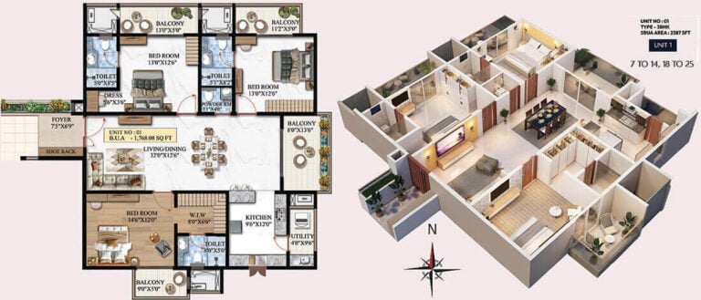 3bhk 2387 melange one by vaishnodevi
