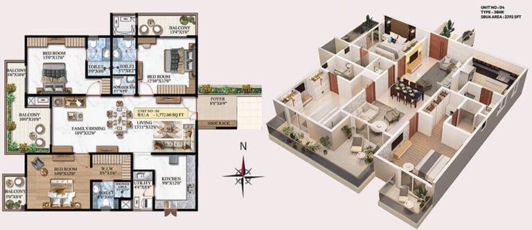3bhk 2392 melange one by vaishnodevi
