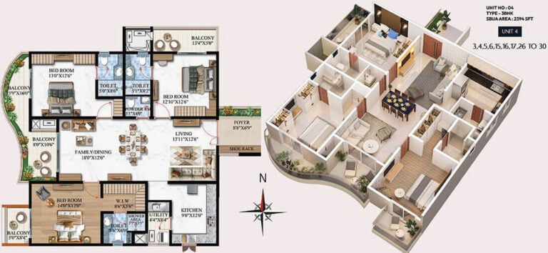3bhk 2394 melange one by vaishnodevi