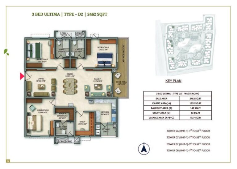 3bhk 2462 prestige golden grove tellapur