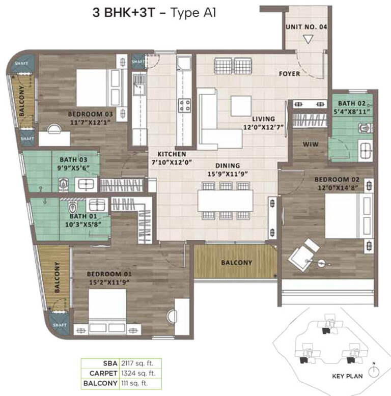 3bhk 2117 sattva aaranya mysore road