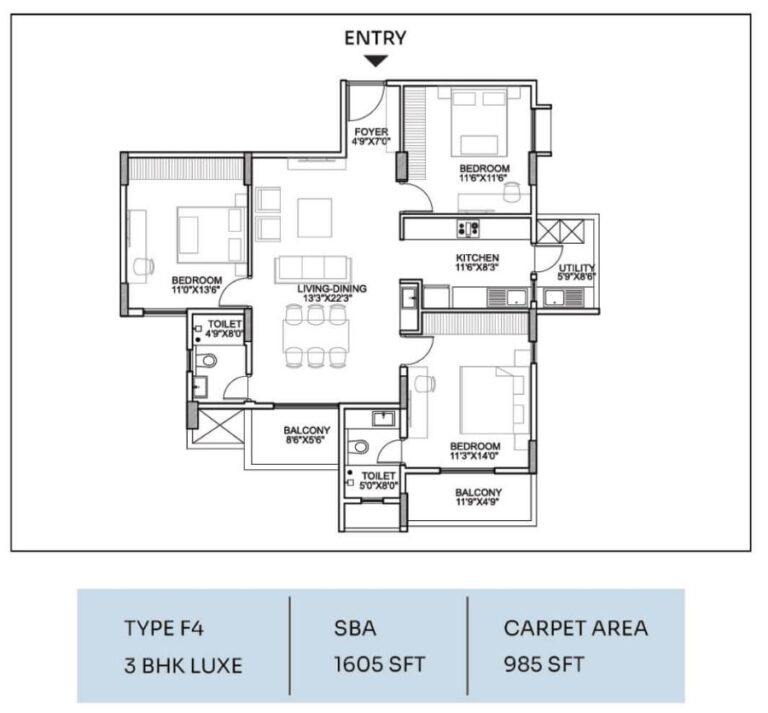 3bhk luxe 1605 suraksha whispering waves begur