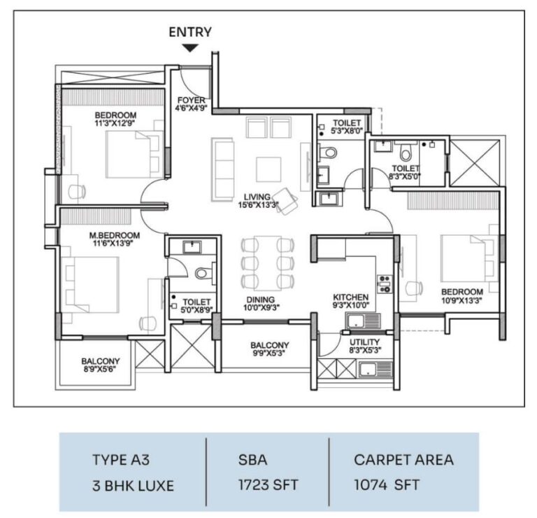 3bhk luxe 1723 suraksha whispering waves begur