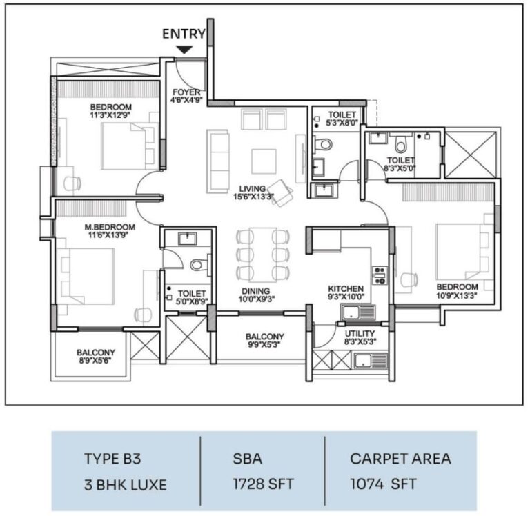 3bhk luxe 1728 suraksha whispering waves begur