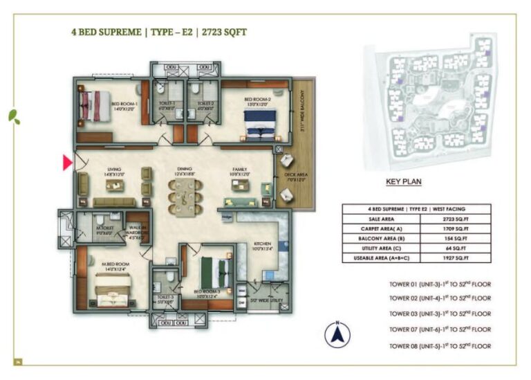 4bhk 2723 prestige golden grove tellapur
