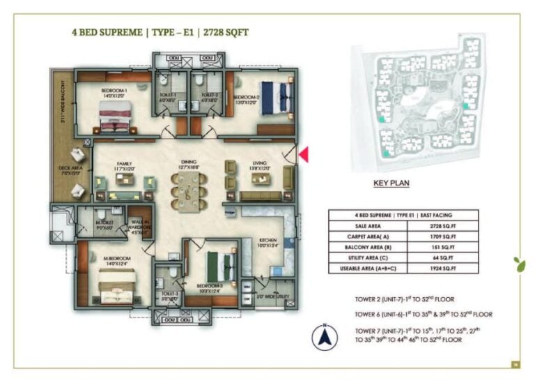 4bhk 2728 prestige golden grove tellapur