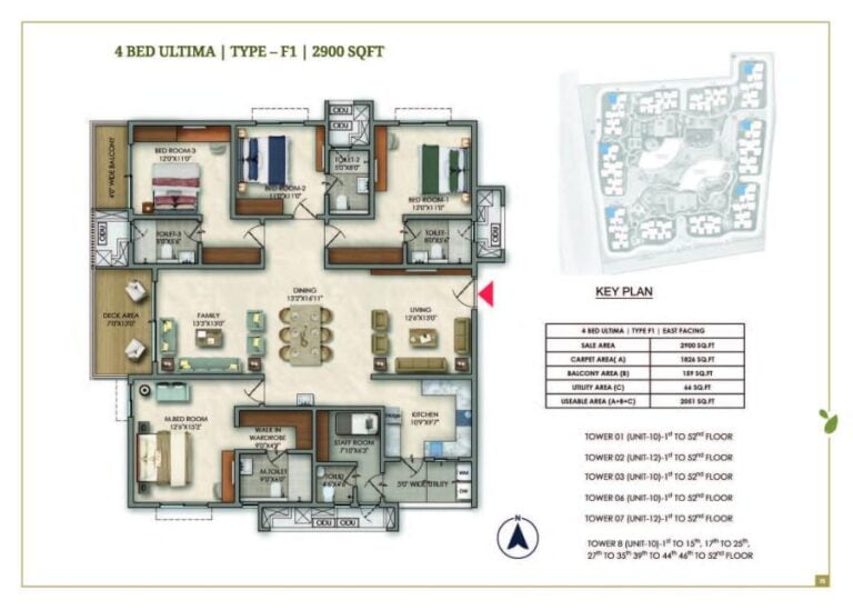 4bhk 2900 prestige golden grove tellapur