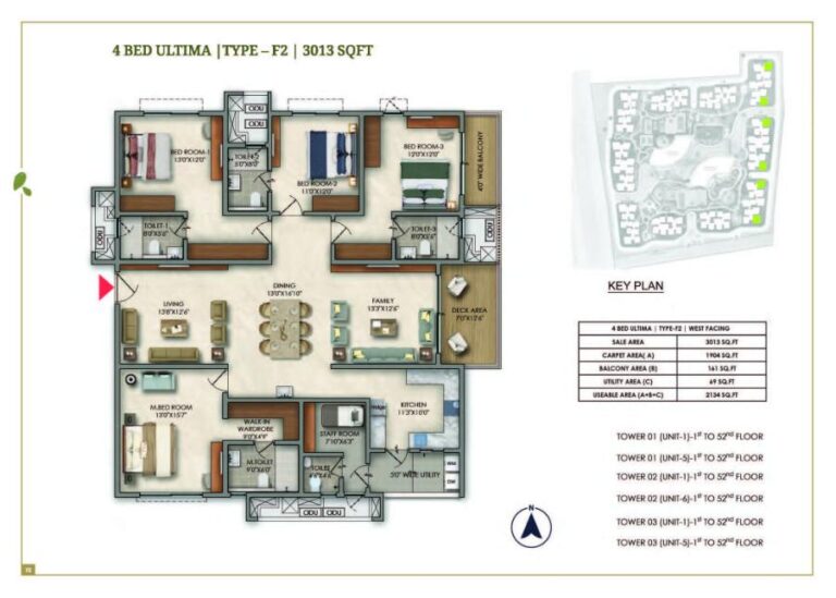 4bhk 3013 prestige golden grove tellapur