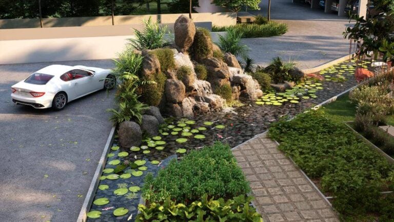 koi pond suraksha whispering waves begur