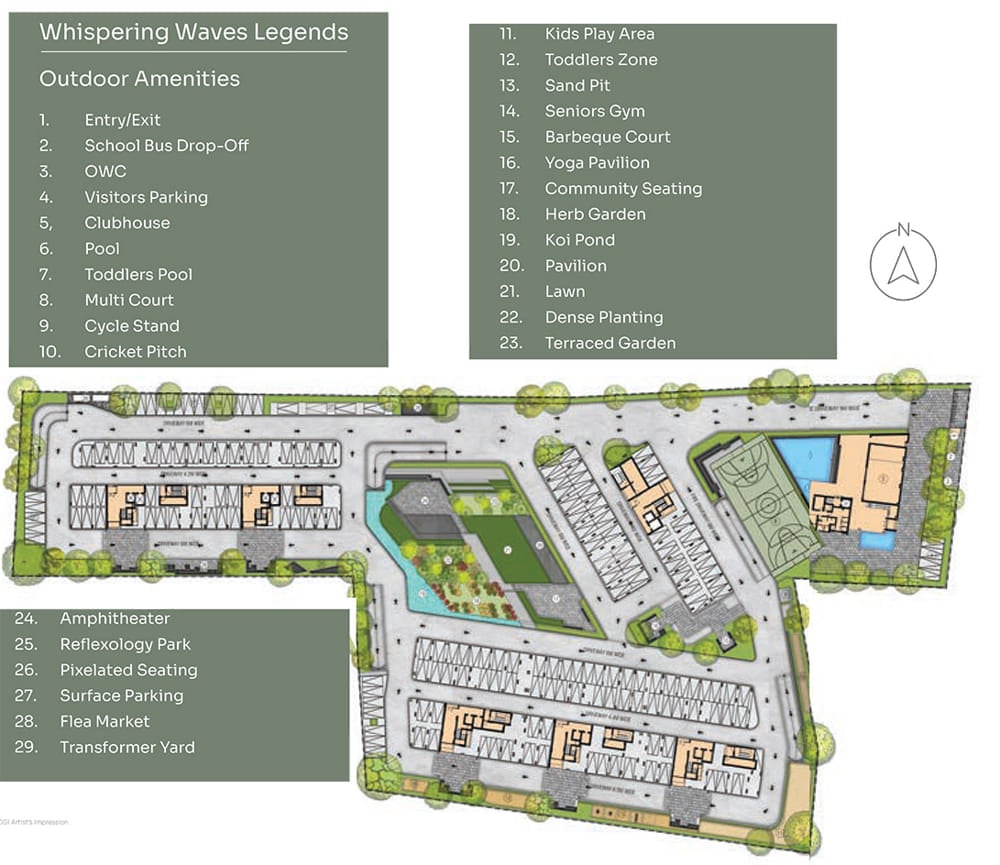 master plan suraksha whispering waves begur