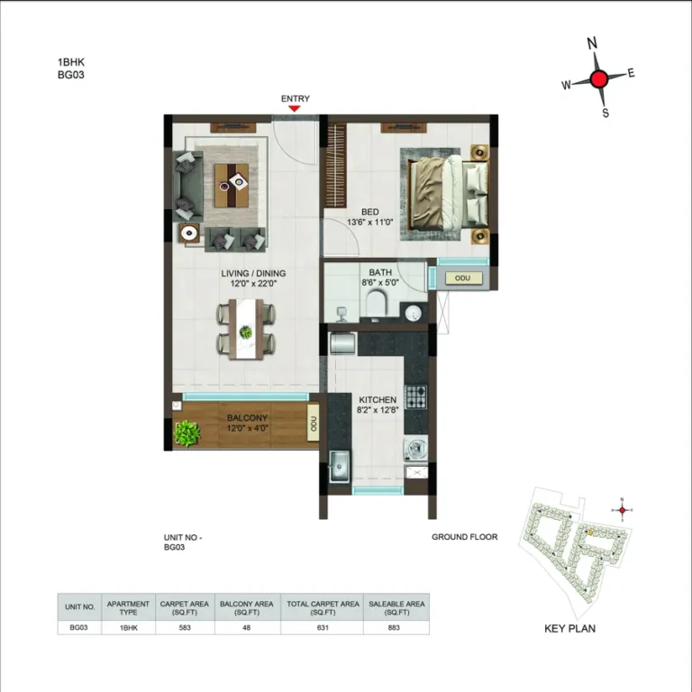1bhk 883 casagrand moondance kumbalgodu
