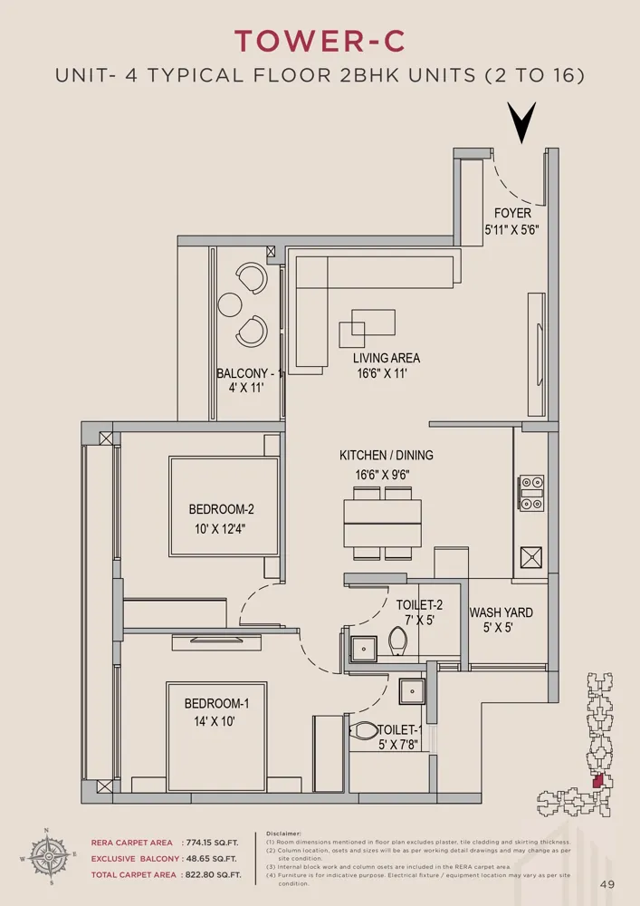 2.5bhk 822 arvind skycrest bannerghatta