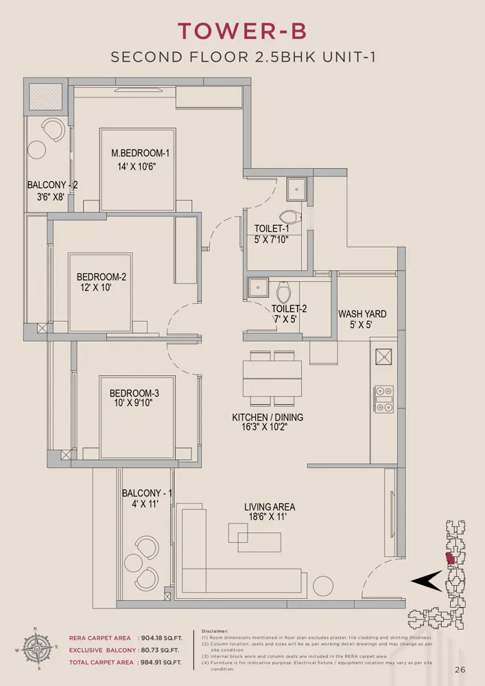 2.5bhk 984 arvind skycrest bannerghatta