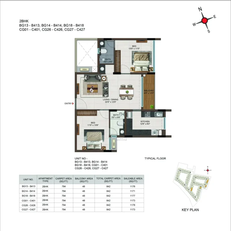 2bhk 1173 casagrand moondance kumbalgodu