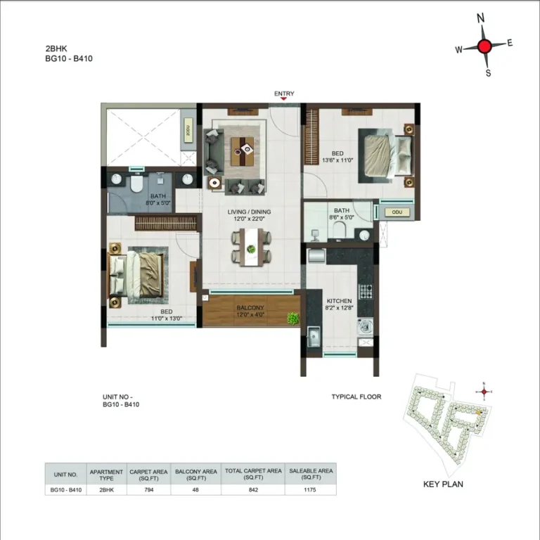 2bhk 1175 casagrand moondance kumbalgodu