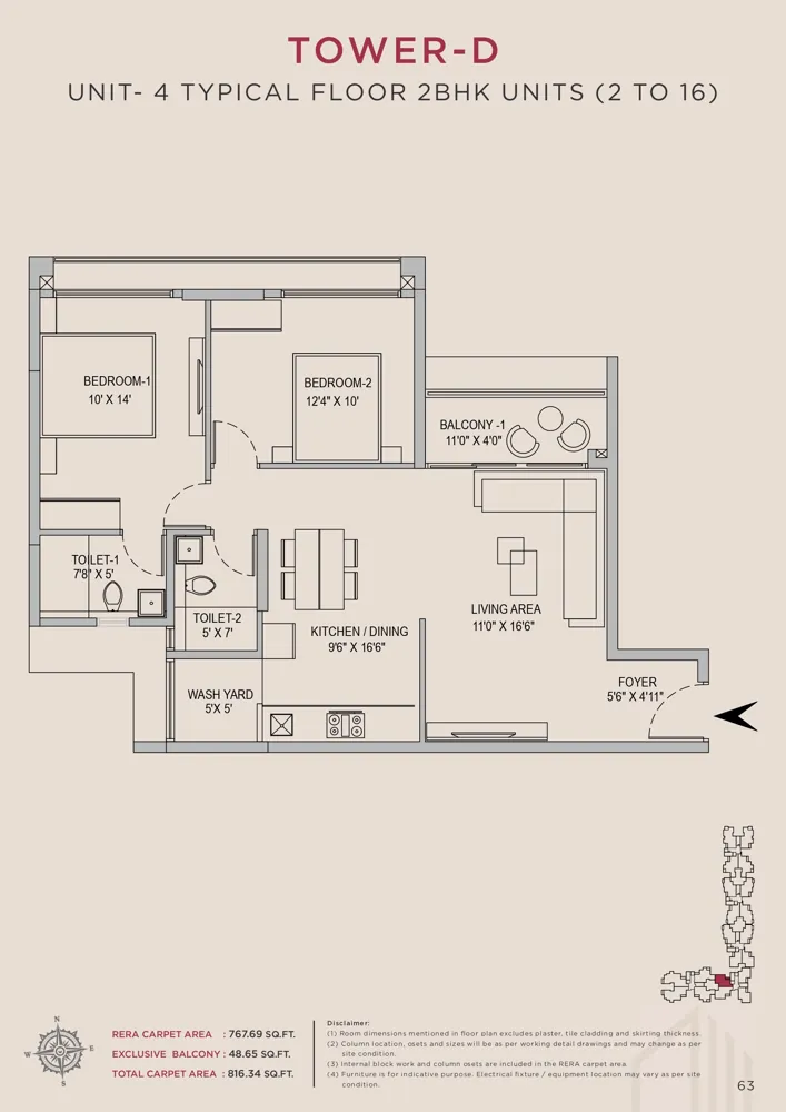 2bhk 816 arvind skycrest bannerghatta