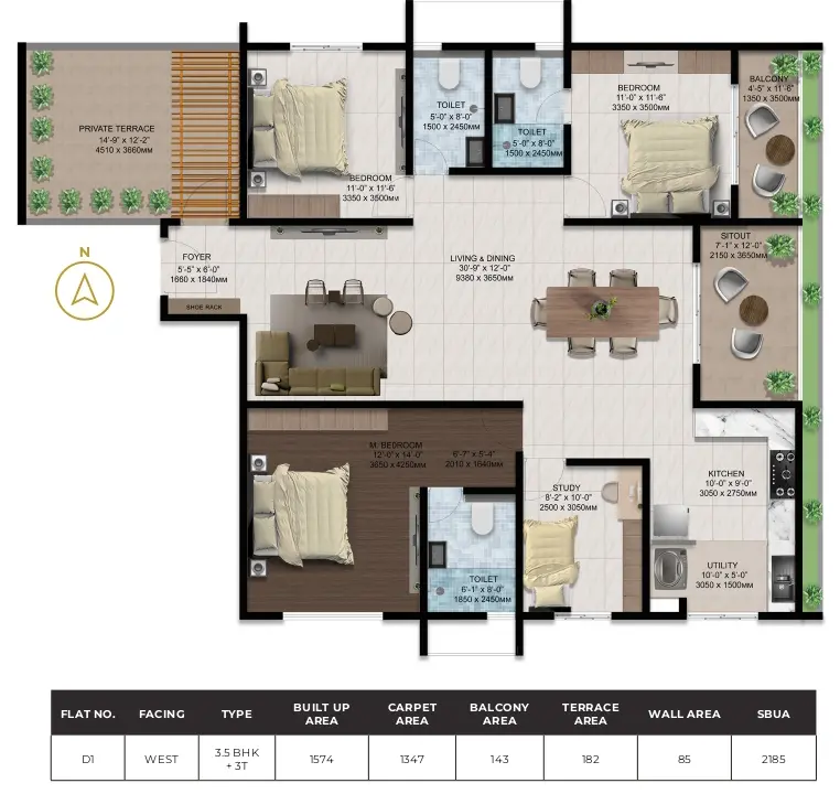 3.5bhk 2185 amberstone ventara sarjapur
